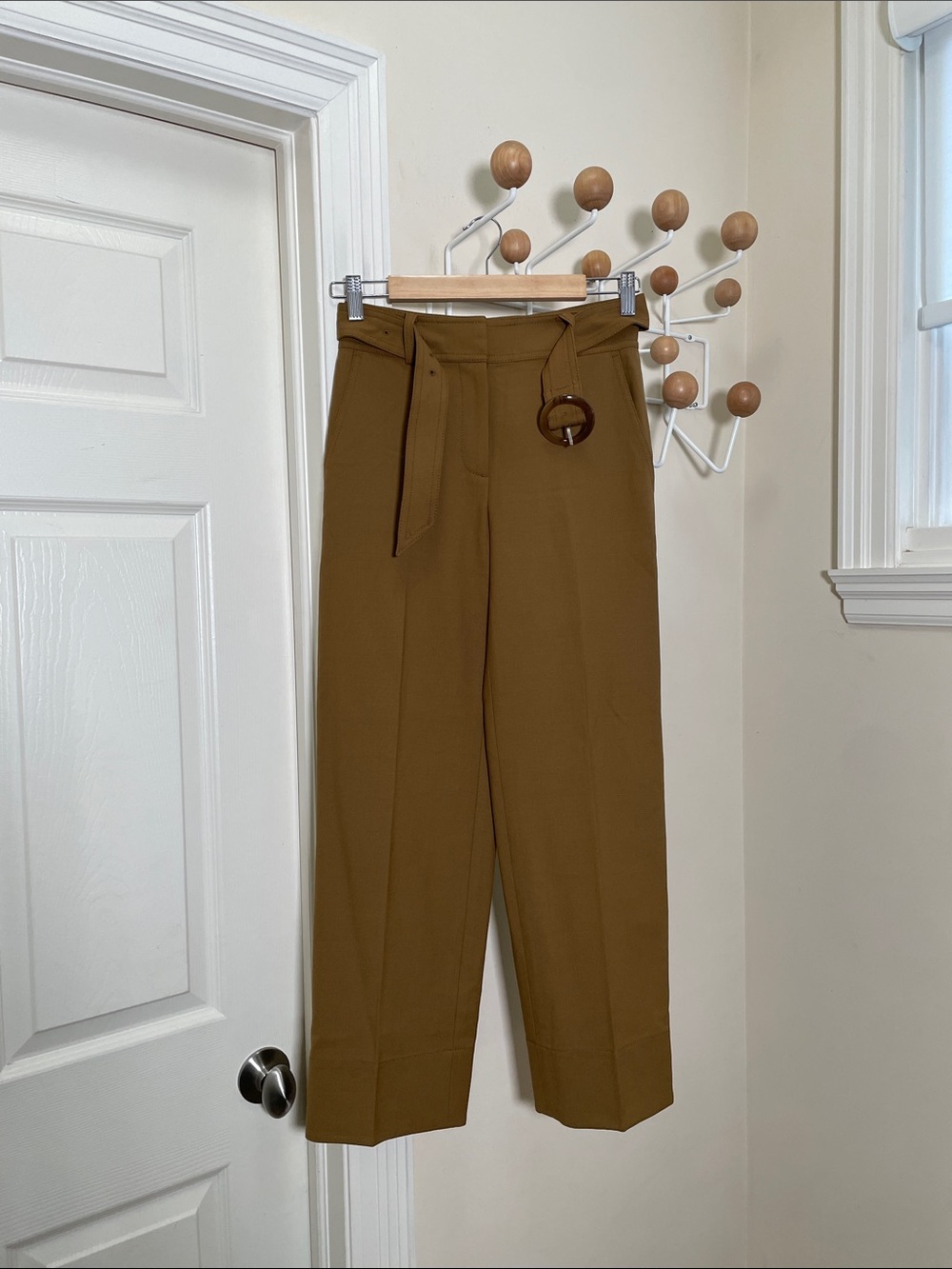 Club Monaco Wool Blend Tailored Paperbag Pants - Brown 00